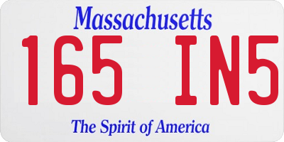 MA license plate 165IN5