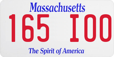 MA license plate 165IO0