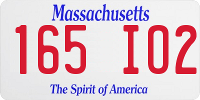 MA license plate 165IO2