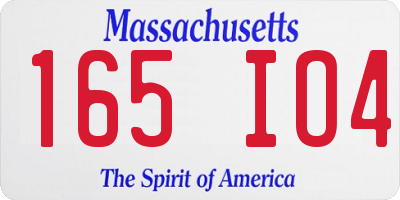 MA license plate 165IO4