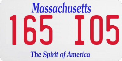 MA license plate 165IO5