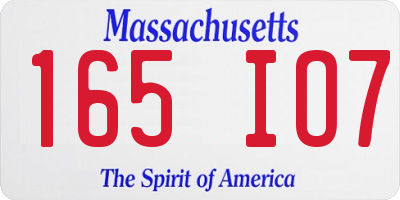 MA license plate 165IO7