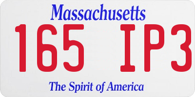 MA license plate 165IP3