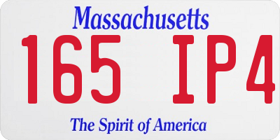 MA license plate 165IP4
