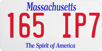 MA license plate 165IP7