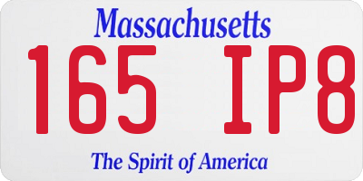 MA license plate 165IP8