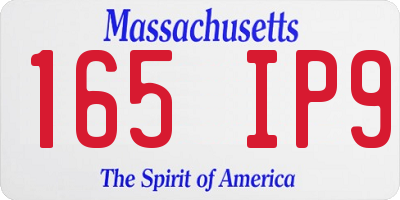 MA license plate 165IP9