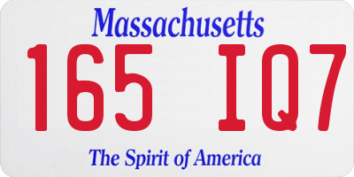 MA license plate 165IQ7