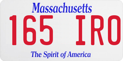 MA license plate 165IR0