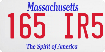 MA license plate 165IR5