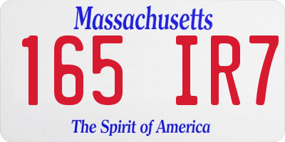 MA license plate 165IR7