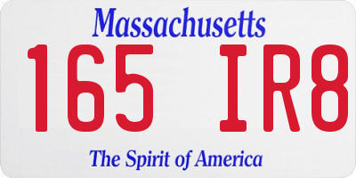 MA license plate 165IR8