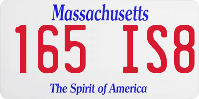 MA license plate 165IS8