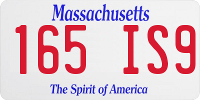 MA license plate 165IS9