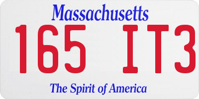 MA license plate 165IT3
