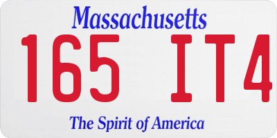 MA license plate 165IT4