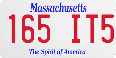 MA license plate 165IT5