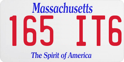MA license plate 165IT6