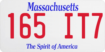 MA license plate 165IT7