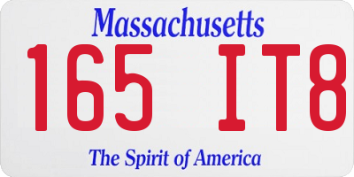 MA license plate 165IT8