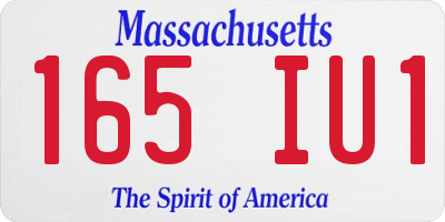 MA license plate 165IU1