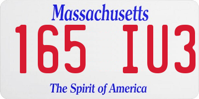 MA license plate 165IU3