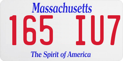 MA license plate 165IU7