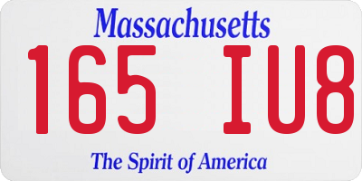 MA license plate 165IU8