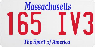 MA license plate 165IV3