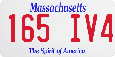 MA license plate 165IV4