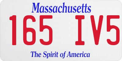 MA license plate 165IV5