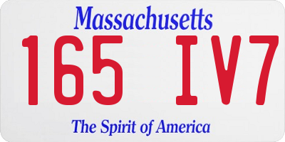 MA license plate 165IV7