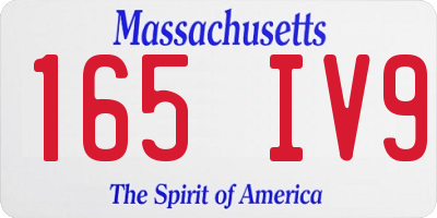 MA license plate 165IV9