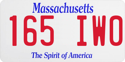MA license plate 165IW0