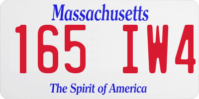 MA license plate 165IW4