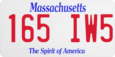 MA license plate 165IW5