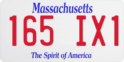 MA license plate 165IX1