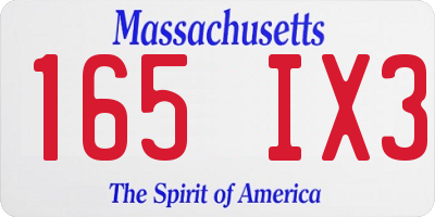 MA license plate 165IX3