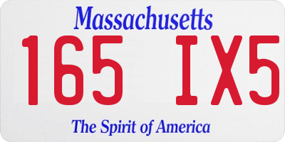 MA license plate 165IX5