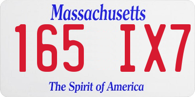 MA license plate 165IX7