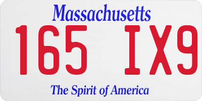 MA license plate 165IX9