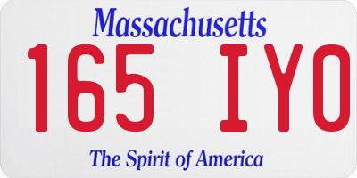 MA license plate 165IY0