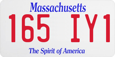 MA license plate 165IY1