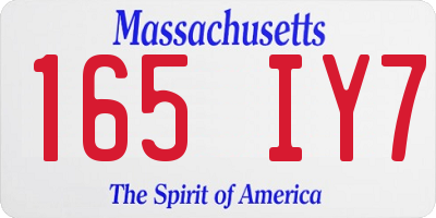MA license plate 165IY7