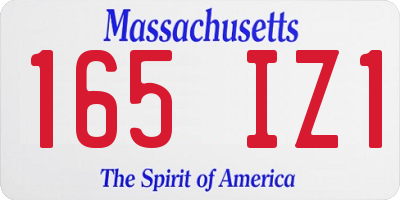 MA license plate 165IZ1