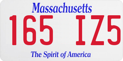 MA license plate 165IZ5