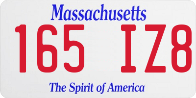 MA license plate 165IZ8