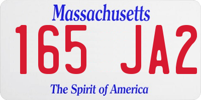 MA license plate 165JA2