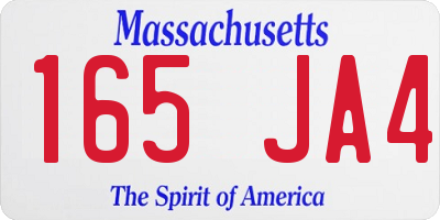 MA license plate 165JA4