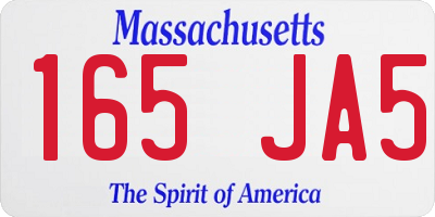 MA license plate 165JA5